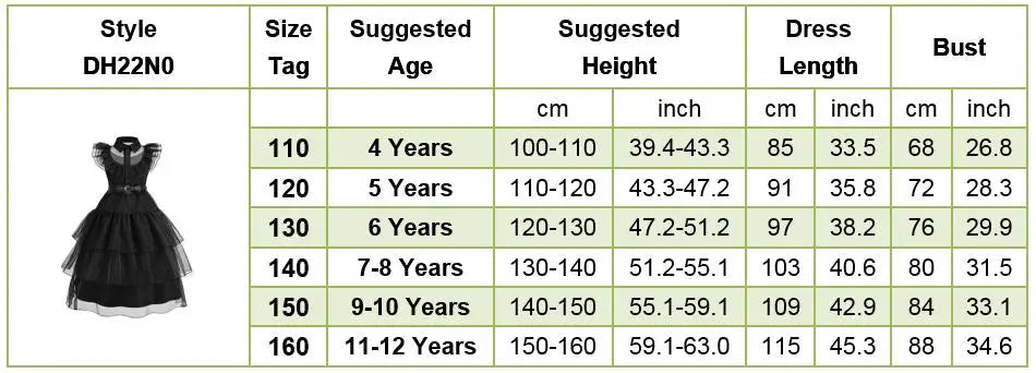 Girl Costume Kids Cosplay Black Princess Dress Children Pageant Dinner Dress Girl Halloween Party Dancing Clothing