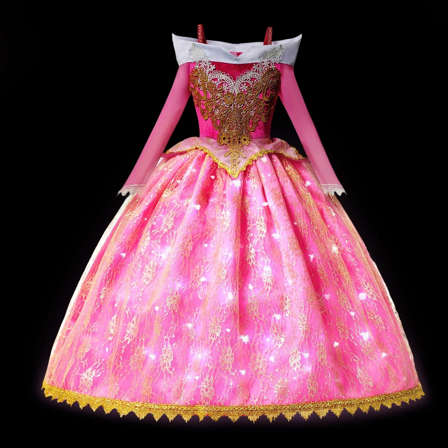 2025 Evening Party Girls LED Lights Elsa Anna Kids Princess Dress Coslplay Halloween Luminous Prom Gowns