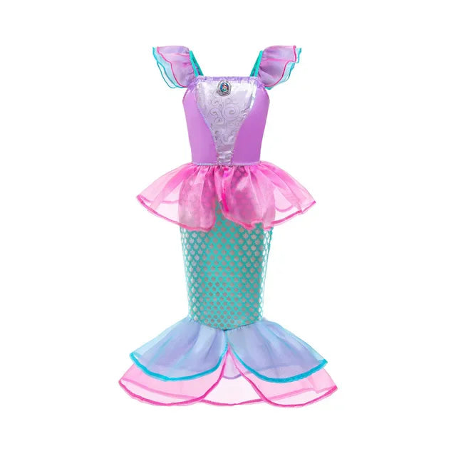 Girls Elsa Anna Dress Children Princess Carnival Dress Kids Jasmine Rapunzel Pageant Flower Disguise Cosplay Christmas Costume