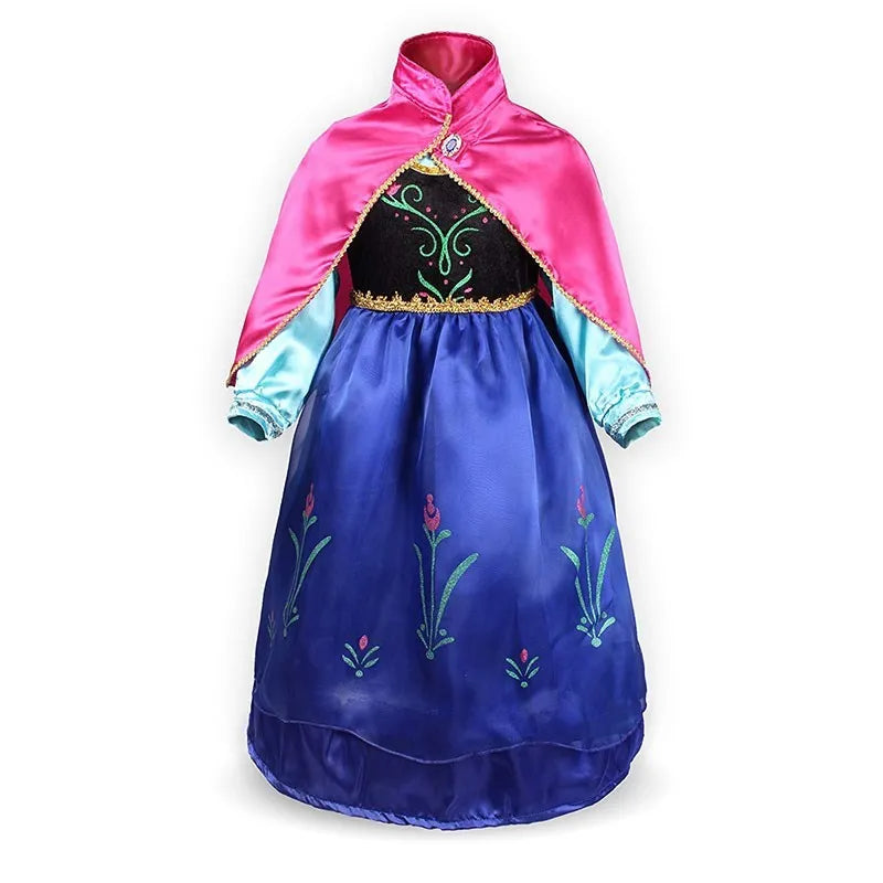 Kids Belle Costume Girl Halloween Princess Cosplay Party Dress Children Rapunzel Cinderella Anna Elsa Encanto Birthday Clothes