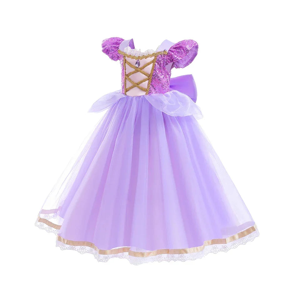 Girls Little Mermaid Aurora Costume Children Ariel Sleeping Beauty Dress Kids Peach Wedding Pink Fantasy Princess Disguise