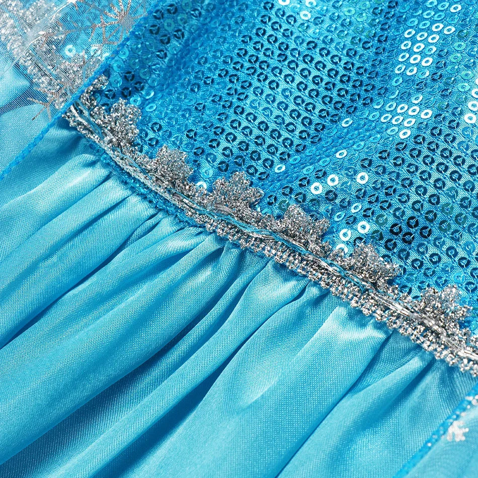 Girls Snow Queen Elsa Kids Costumes for Girl 2025 Carnival Party Prom Gown Robe-Playing Children Clothing Toddler Princess Dress
