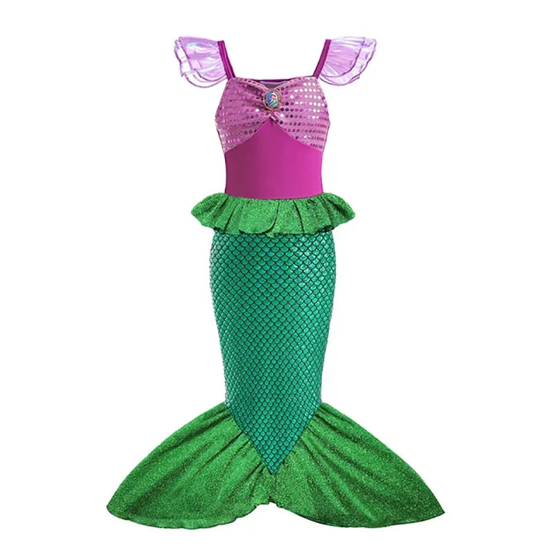 Girls Elsa Anna Dress Children Princess Carnival Dress Kids Jasmine Rapunzel Pageant Flower Disguise Cosplay Christmas Costume
