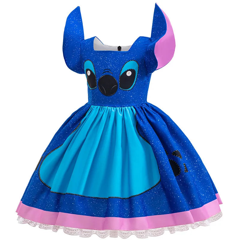 Girls Stitch Cosplay Dress Cute Cartoon Movie Style Costume for Halloween Carnival Stage Performances & Kids' Dress-Up
