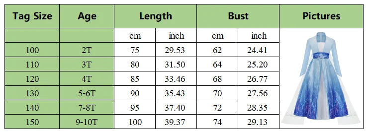 2026 Elsa Kids Princess Costume For Girl Birthday Party Long Sleeve Halloween Cosplay Carnival Clothing Kids Dress For Girls