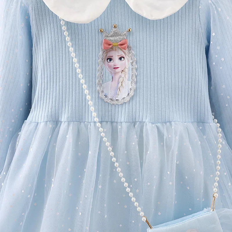 Elsa Princess Dress Baby Girls Dress Kids Dress Party Long-sleeved For Children Frozen Formal Evening Dress 3-8Y