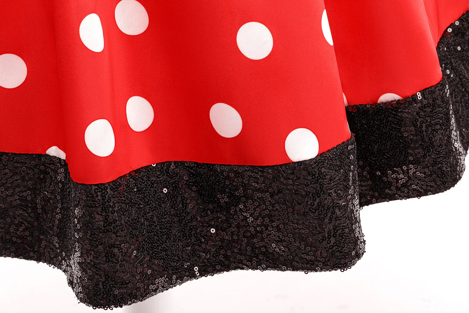 New Polka Dot Bow Sequin Little Fly Sleeve Princess Dress for Girls Christmas and Halloween Cosplay Performance Costume