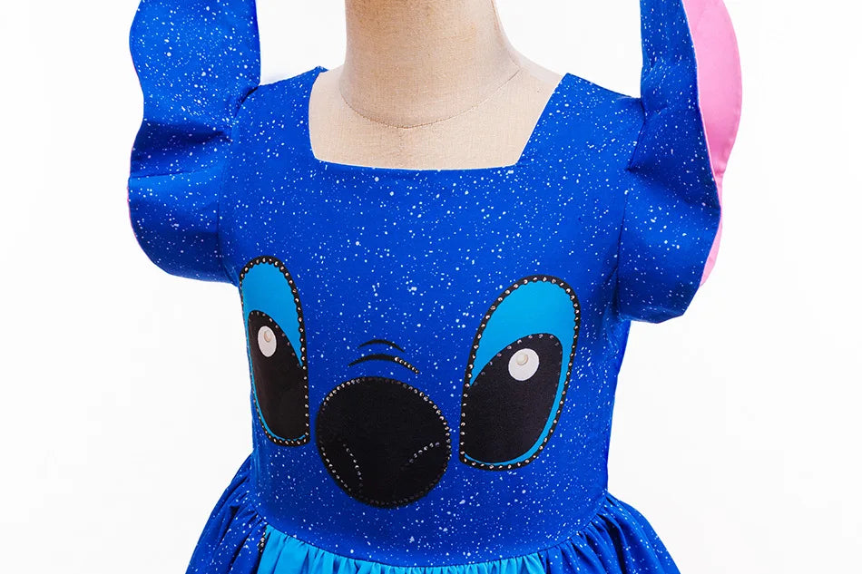 Girls Stitch Cosplay Dress Cute Cartoon Movie Style Costume for Halloween Carnival Stage Performances & Kids' Dress-Up