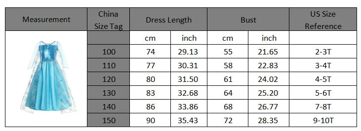 Elsa Dress Cosplay Princess Dress Light Blue Long Sleeve Sequin Children Dresses Carnival Party Evening Dress Dress For Girls