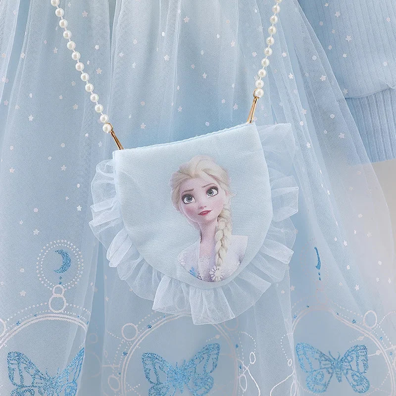 Elsa Princess Dress Baby Girls Dress Kids Dress Party Long-sleeved For Children Frozen Formal Evening Dress 3-8Y