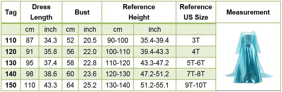 Princess Dress for Girls Elsa Anna Cosplay Costume Kids Jasmine Belle Cinderella Aurora Halloween Christmas Party Elegant Dress