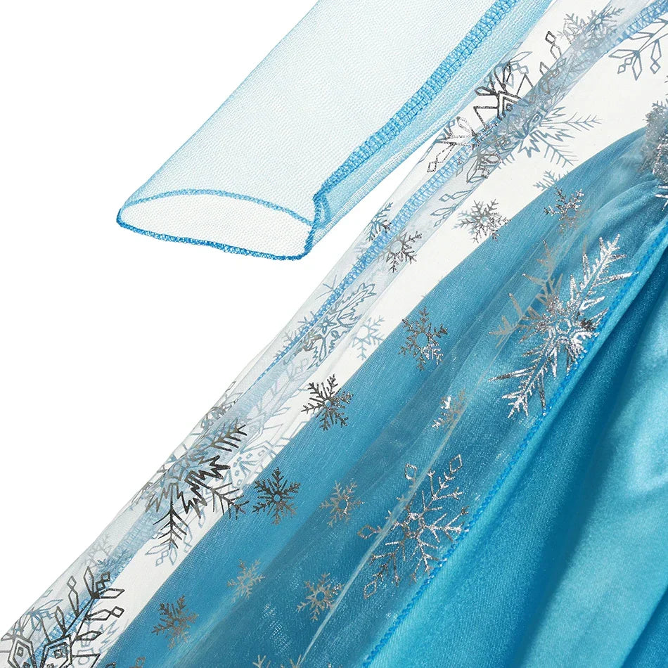 Girls Snow Queen Elsa Kids Costumes for Girl 2025 Carnival Party Prom Gown Robe-Playing Children Clothing Toddler Princess Dress