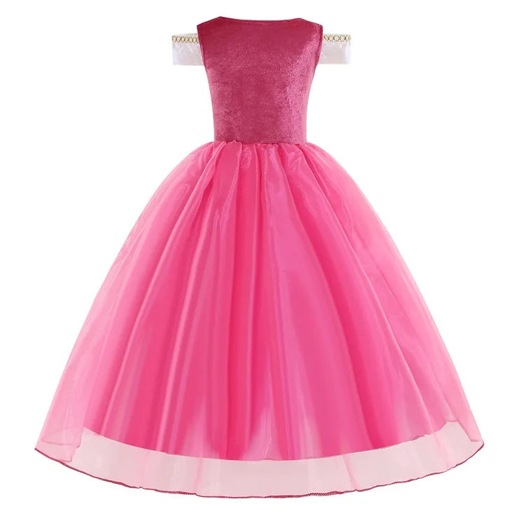 3 4 5 6 7 8 Yrs Sleeping Beauty Carnival Dress up Girls Aurora Cosplay Halloween Apparel Princess Toddler Christmas Ball Gown