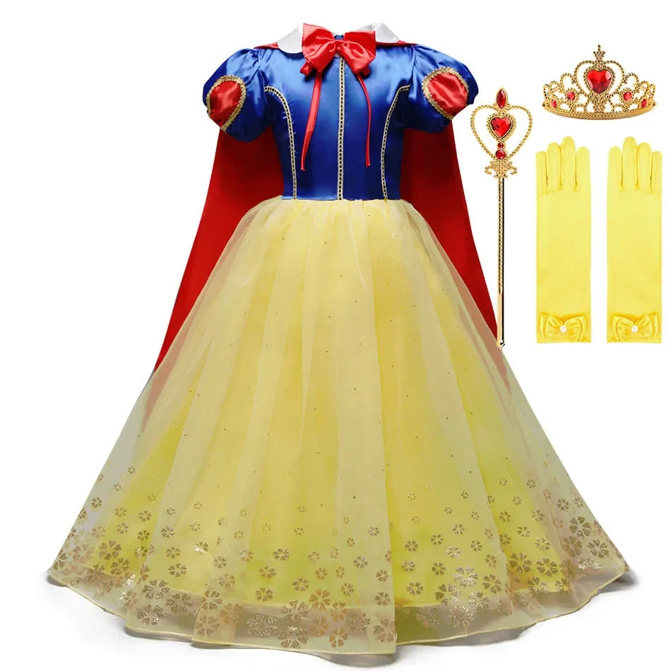 Anna Elsa Costume Children Princess Dress for Girls Kids Cosplay Snow White Christmas Carnival Party Disguise Outfit