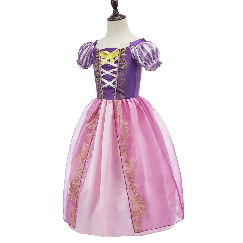Girls Costume Children Cosplay Princess Dress Kids Halloween Birthday Pageant Party Rapunzel Dress Girl Carnival Tangled Clothes