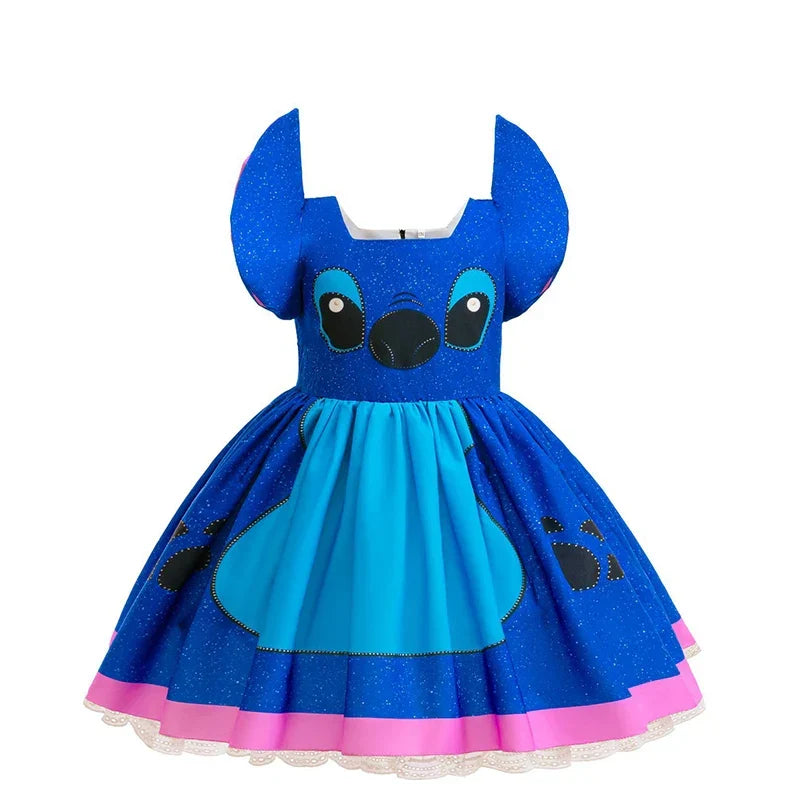 Baby Movie Stitch Role Playing Costume Sets Cartoon Cute Princess Dress Stage Performance Purim Carnival Kids Dress