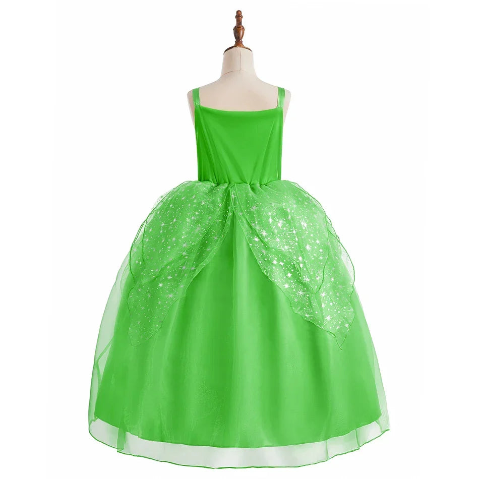 Girls Elsa Anna Dress Children Princess Carnival Dress Kids Jasmine Rapunzel Pageant Flower Disguise Cosplay Christmas Costume