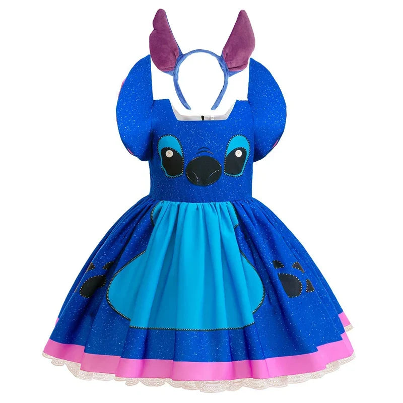 Baby Movie Stitch Role Playing Costume Sets Cartoon Cute Princess Dress Stage Performance Purim Carnival Kids Dress