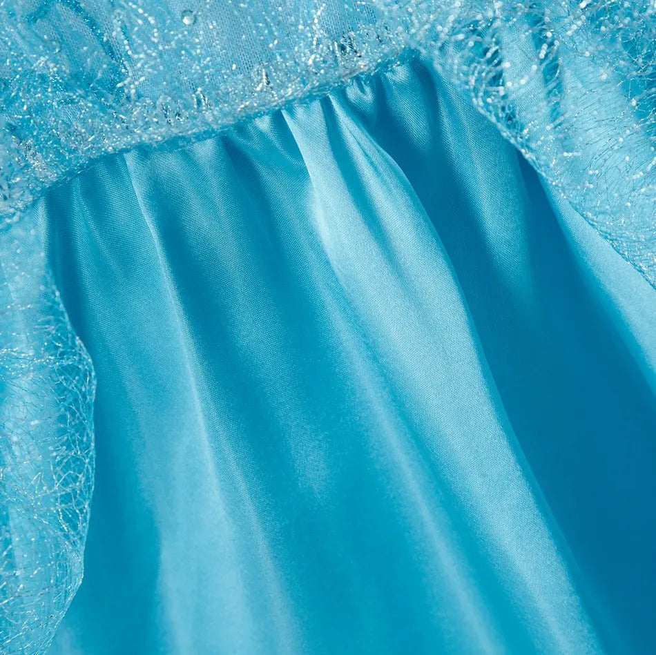 3 4 5 6 7 8 9 10 Years Children Princess Dress Kids Elsa Cosplay Dress Up Little Girls Summer Costume Halloween Party Clothing