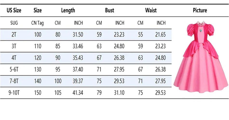 Peach Dresses For Girls Princess Costume Clothes Party Cosplay Halloween Carnival Birthday Dress Kids Vestidos
