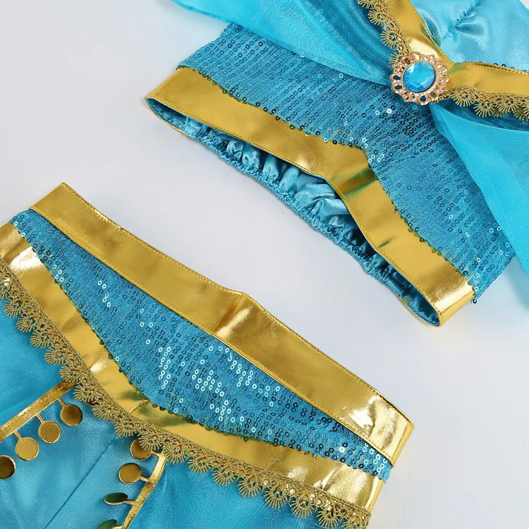 Aladding and the Magic Lamp Jasmine Fairy Costume Princess Dress up for Little Girl Fancy 2026 Halloween Carnival Cosplay Outfit
