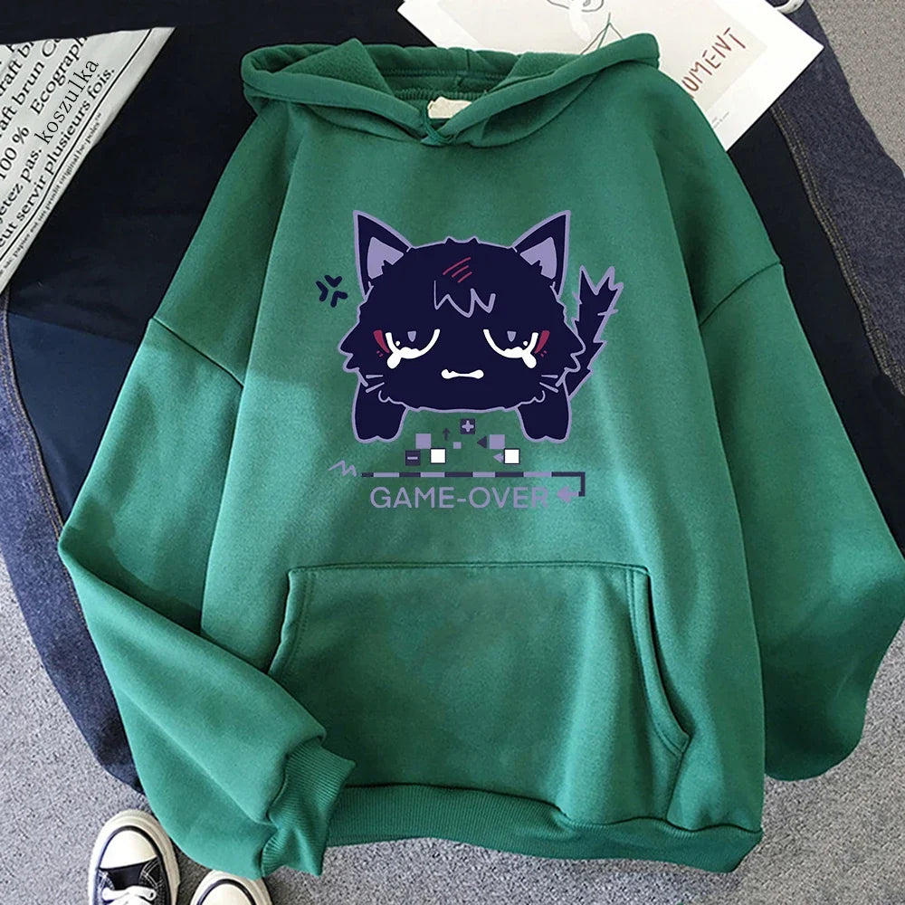 Genshin Impact Scaramouche Cat Hoodie Cute Women Korea Kawaii Wanderer Hoodies Unisex Autumn Winter Casual Pullovers Sweatshirts