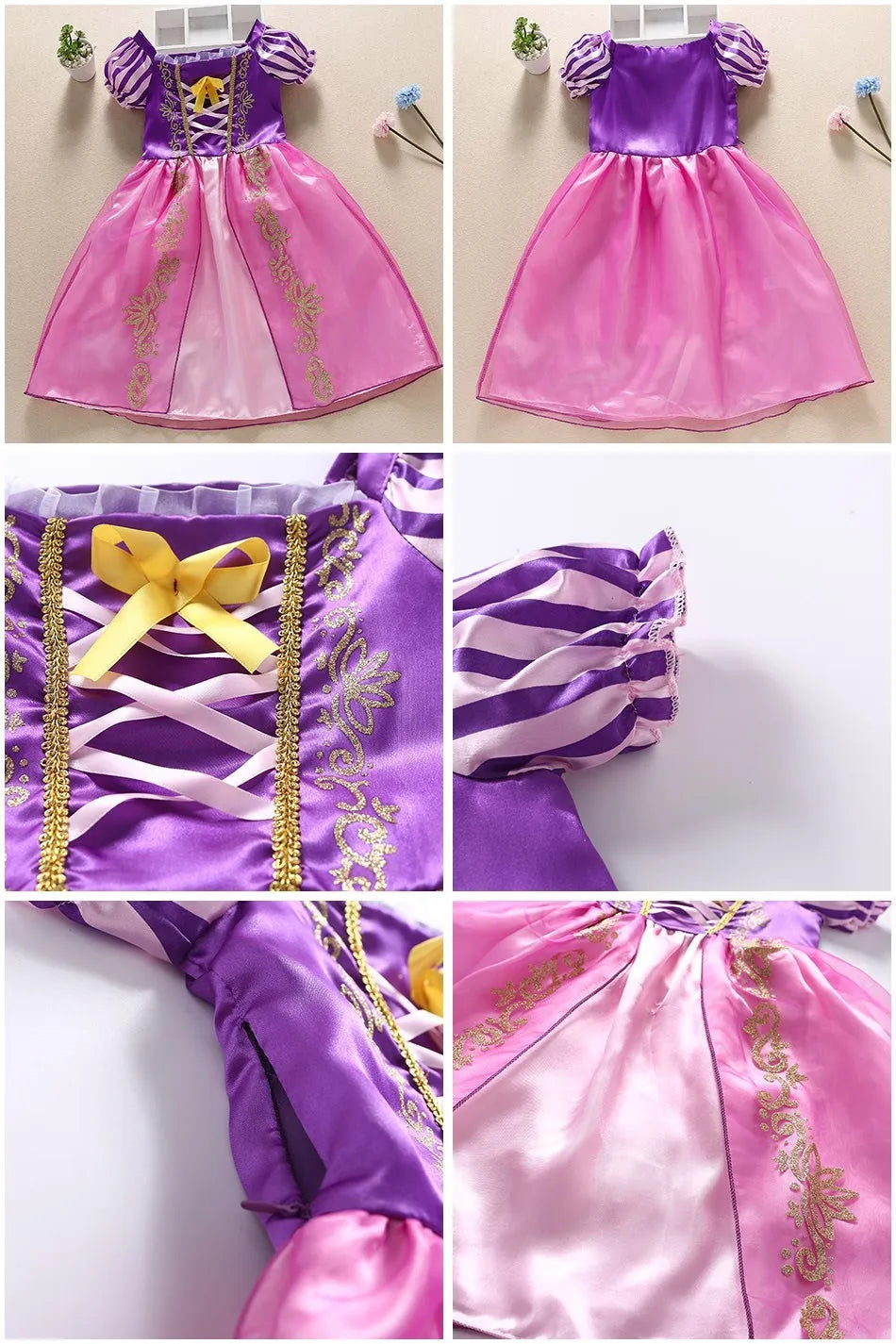 Kids Belle Costume Girl Halloween Princess Cosplay Party Dress Children Rapunzel Cinderella Anna Elsa Encanto Birthday Clothes