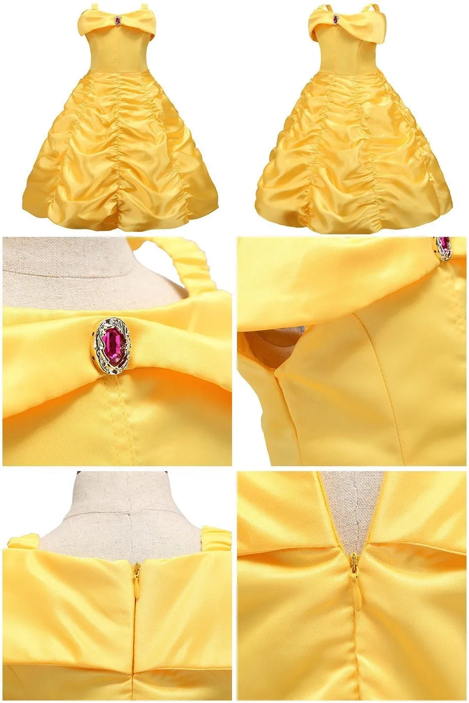 Kid Snow White Cinderella Rapunzel Elsa Belle Costume Girl Halloween Christmas Carnival Dress Children Princess Evening Gown
