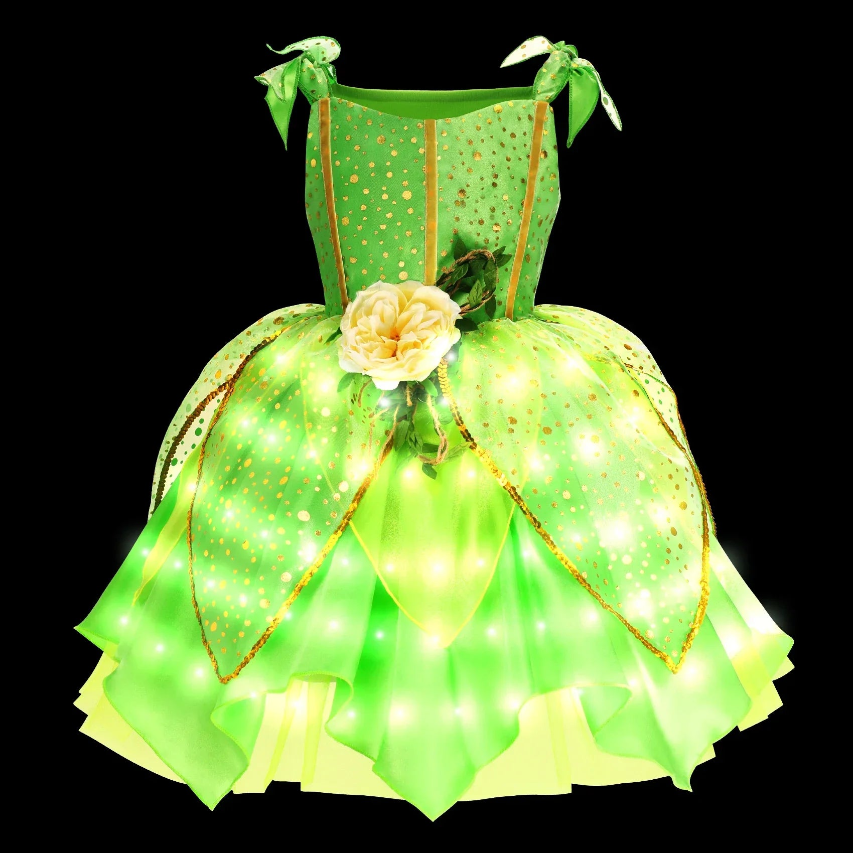 2025 Evening Party Girls LED Lights Elsa Anna Kids Princess Dress Coslplay Halloween Luminous Prom Gowns