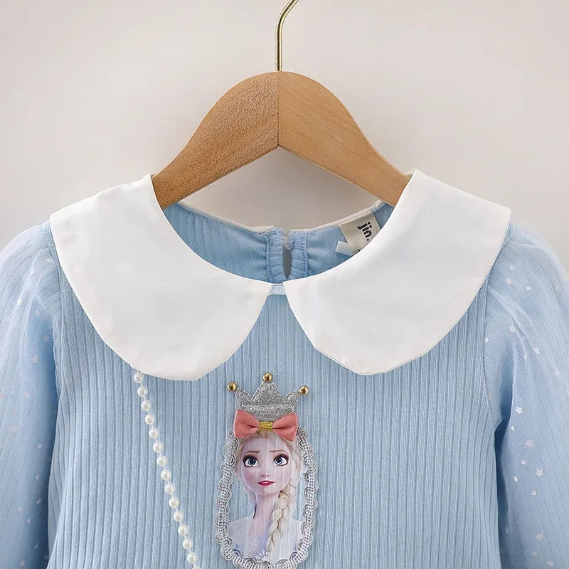 Elsa Princess Dress Baby Girls Dress Kids Dress Party Long-sleeved For Children Frozen Formal Evening Dress 3-8Y