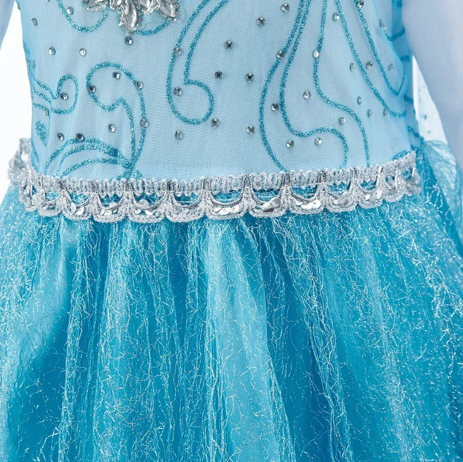 3 4 5 6 7 8 9 10 Years Children Princess Dress Kids Elsa Cosplay Dress Up Little Girls Summer Costume Halloween Party Clothing