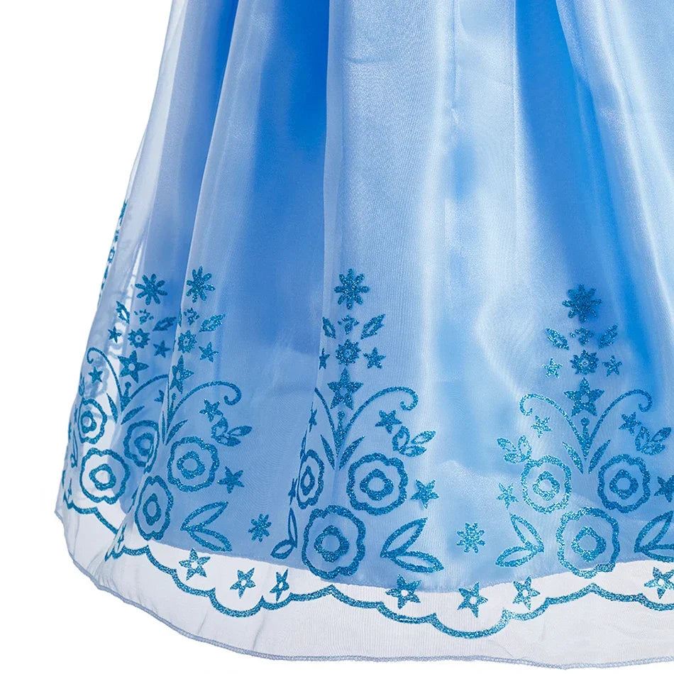 Girl Anna Elsa Dress Kids Halloween Cosplay Costume Children Princess Dresses Carnival Birthday Elegant Party Clothes 3-10 Years