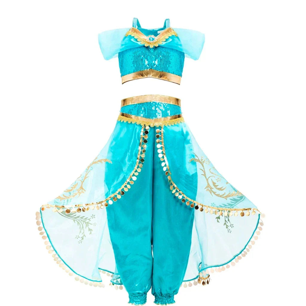 Aladding and the Magic Lamp Jasmine Fairy Costume Princess Dress up for Little Girl Fancy 2026 Halloween Carnival Cosplay Outfit