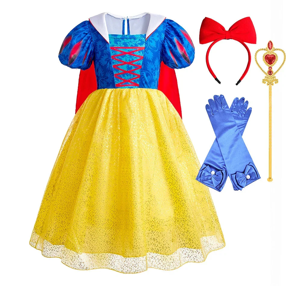 Anna Elsa Costume Children Princess Dress for Girls Kids Cosplay Snow White Christmas Carnival Party Disguise Outfit