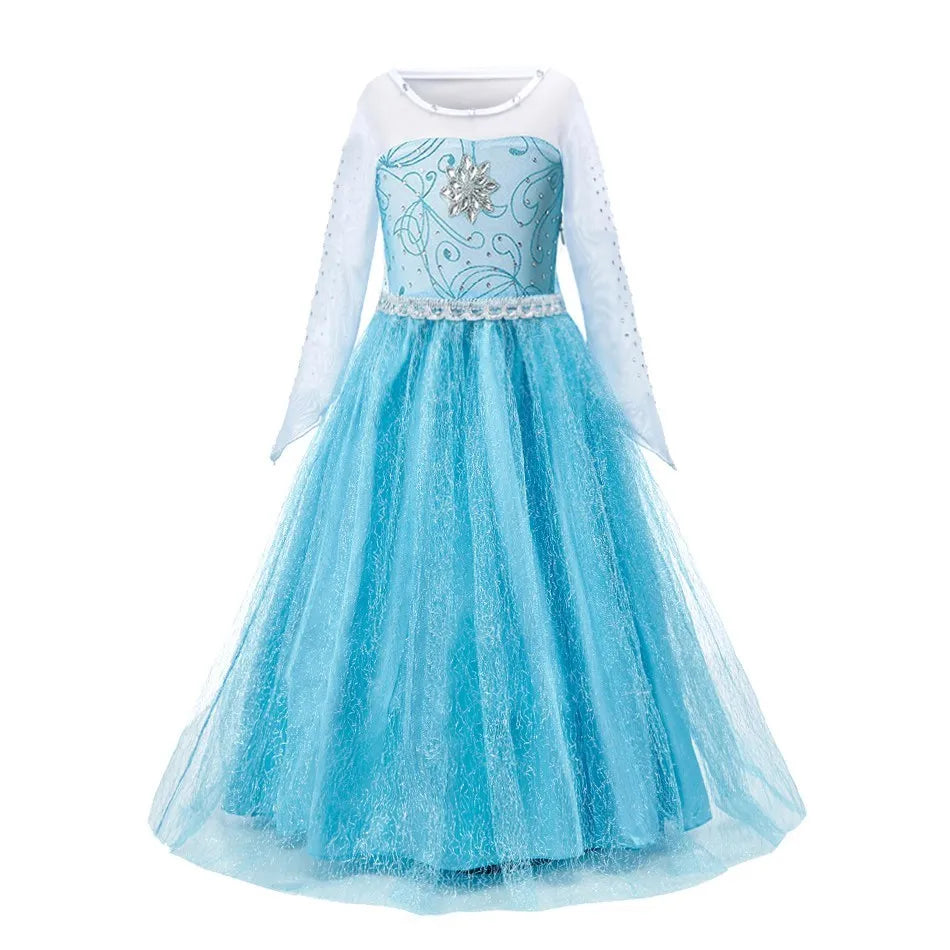 Kids Cinderella Costume Princess Dress for Girls Children Rapunzel Snow White Belle Jasmine Elsa Aurora Cosplay Carnival Dresses