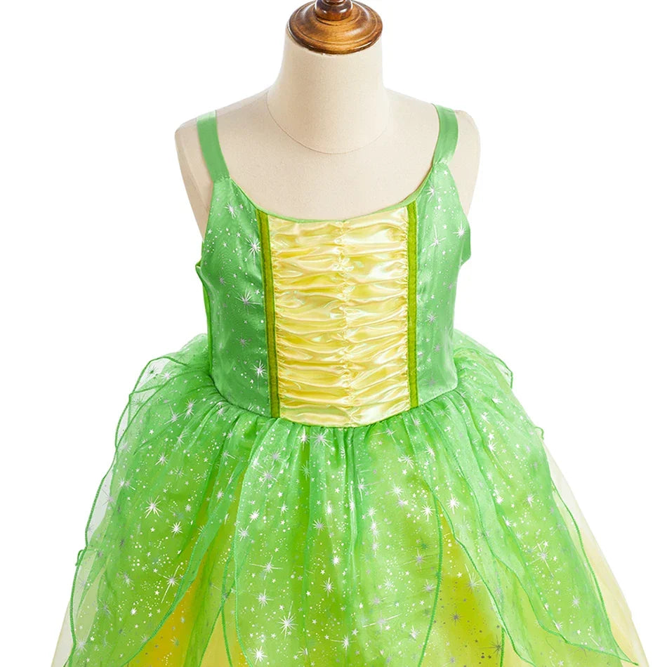 Kids Belle Costume Girl Halloween Princess Cosplay Party Dress Children Rapunzel Cinderella Anna Elsa Encanto Birthday Clothes