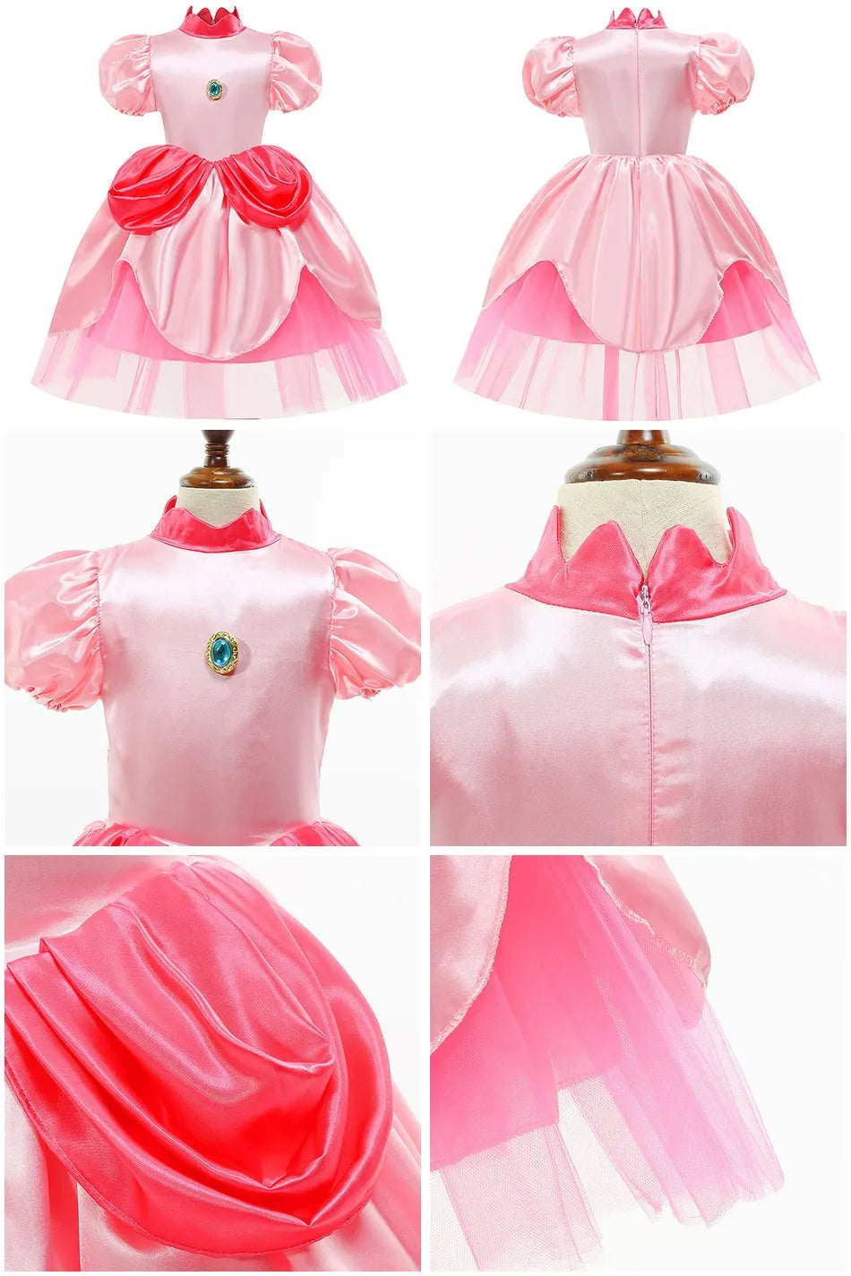 Girls Little Mermaid Aurora Costume Children Ariel Sleeping Beauty Dress Kids Peach Wedding Pink Fantasy Princess Disguise