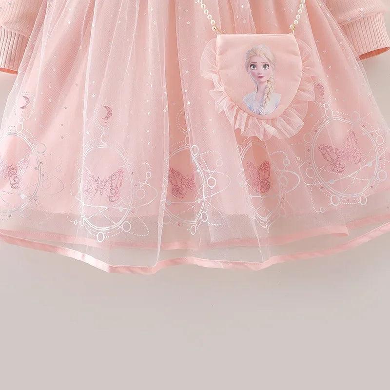 Elsa Princess Dress Baby Girls Dress Kids Dress Party Long-sleeved For Children Frozen Formal Evening Dress 3-8Y