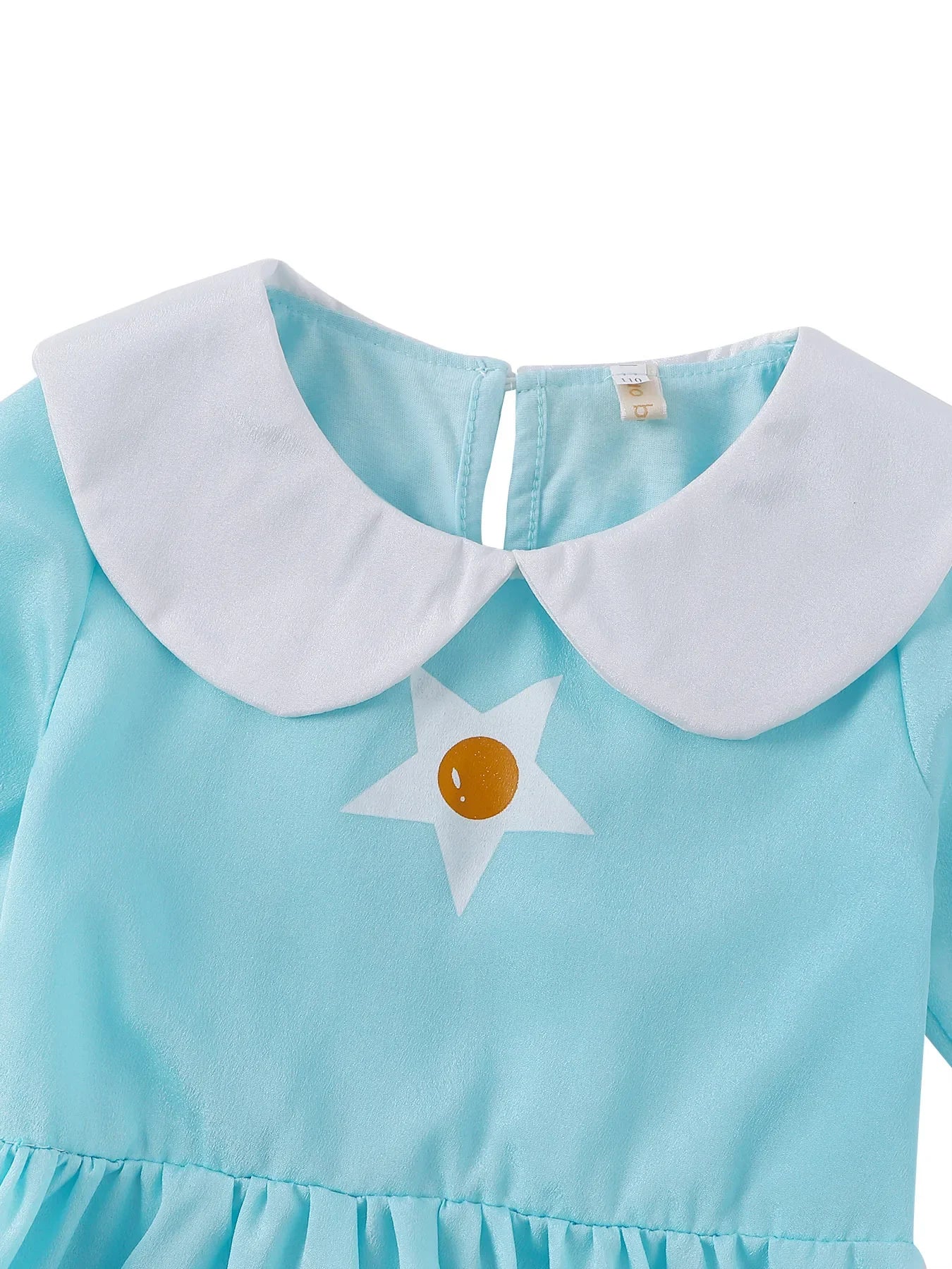 Dress Girls Peach Children Halloween Costume Game Role Play Princess Dress Long Sleeve