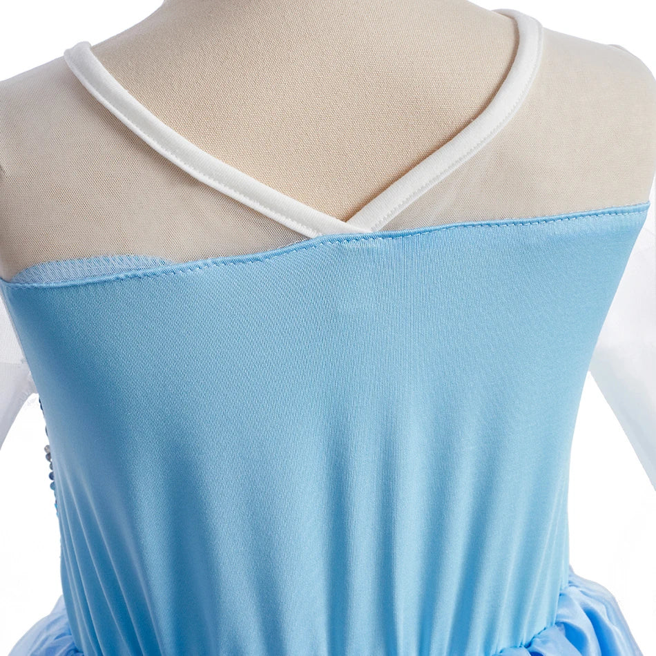Girl Anna Elsa Dress Kids Halloween Cosplay Costume Children Princess Dresses Carnival Birthday Elegant Party Clothes 3-10 Years