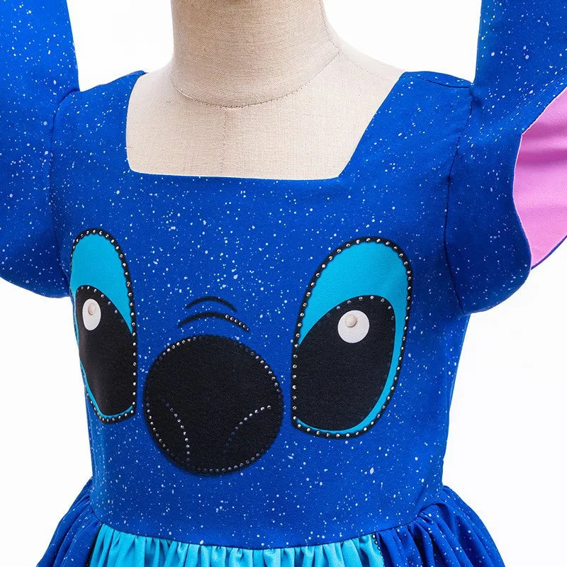 Girls Stitch Cosplay Dress Cute Cartoon Movie Style Costume for Halloween Carnival Stage Performances & Kids' Dress-Up