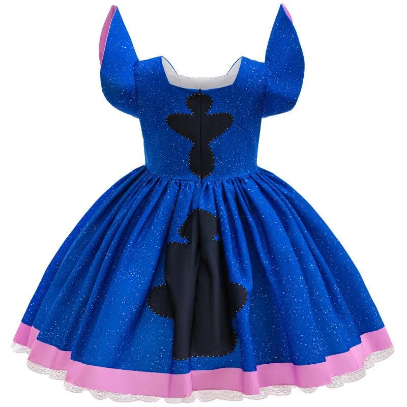 Girls Stitch Cosplay Dress Cute Cartoon Movie Style Costume for Halloween Carnival Stage Performances & Kids' Dress-Up