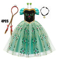 Full Printing Kids Cosplay Anna Princess Costume Fancy Birthday Carnival Party Prom Dress Toddler Role Play Clothing Outfits