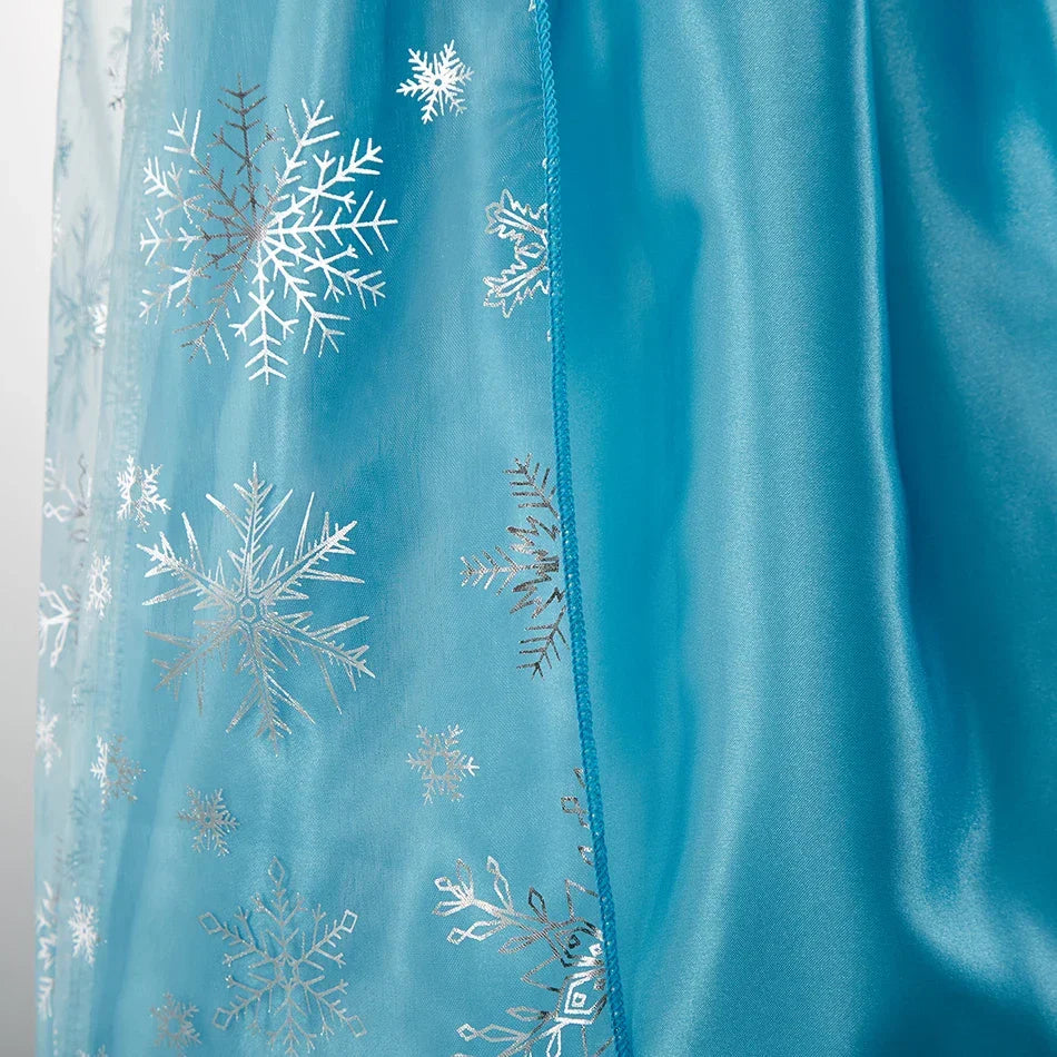 Children Anna Elsa Dress Girls Princess Cosplay Costume Kids Snow Queen Sequined Elegant Dress Girl Christmas Carnival Clothes