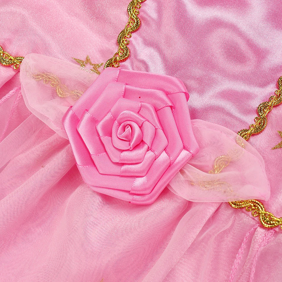 Children's Princess Dress Girls Sleeping Beauty Aurora Princess Party Dress up Halloween Costume Kids Clothing Birthday Gift