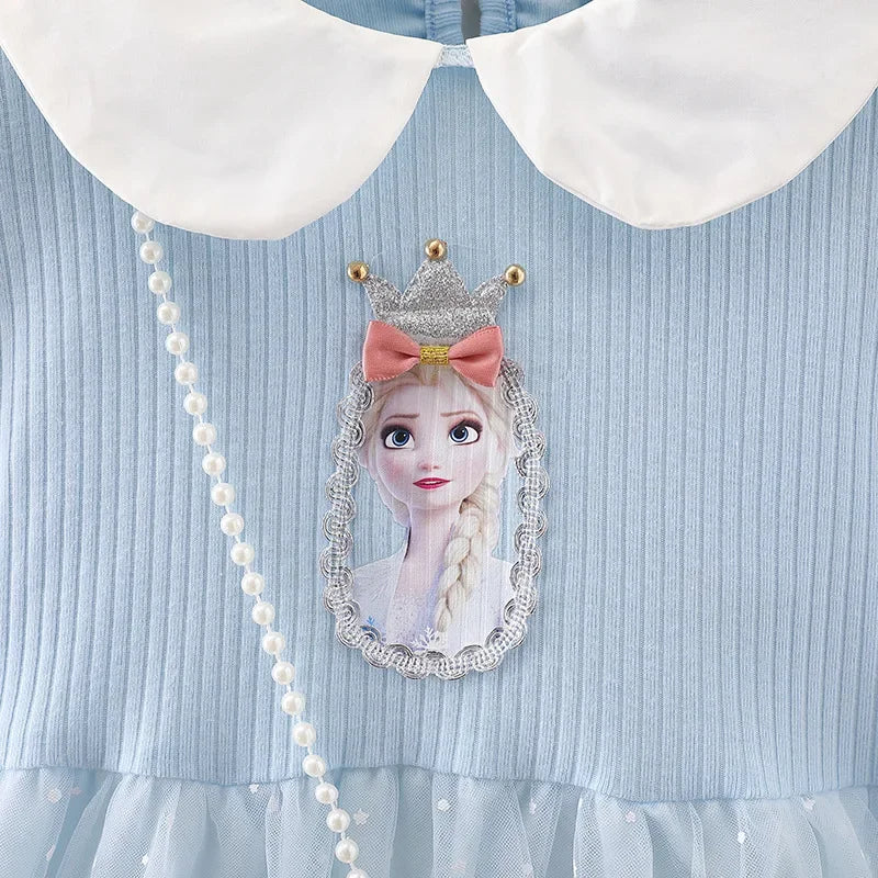 Elsa Princess Dress Baby Girls Dress Kids Dress Party Long-sleeved For Children Frozen Formal Evening Dress 3-8Y