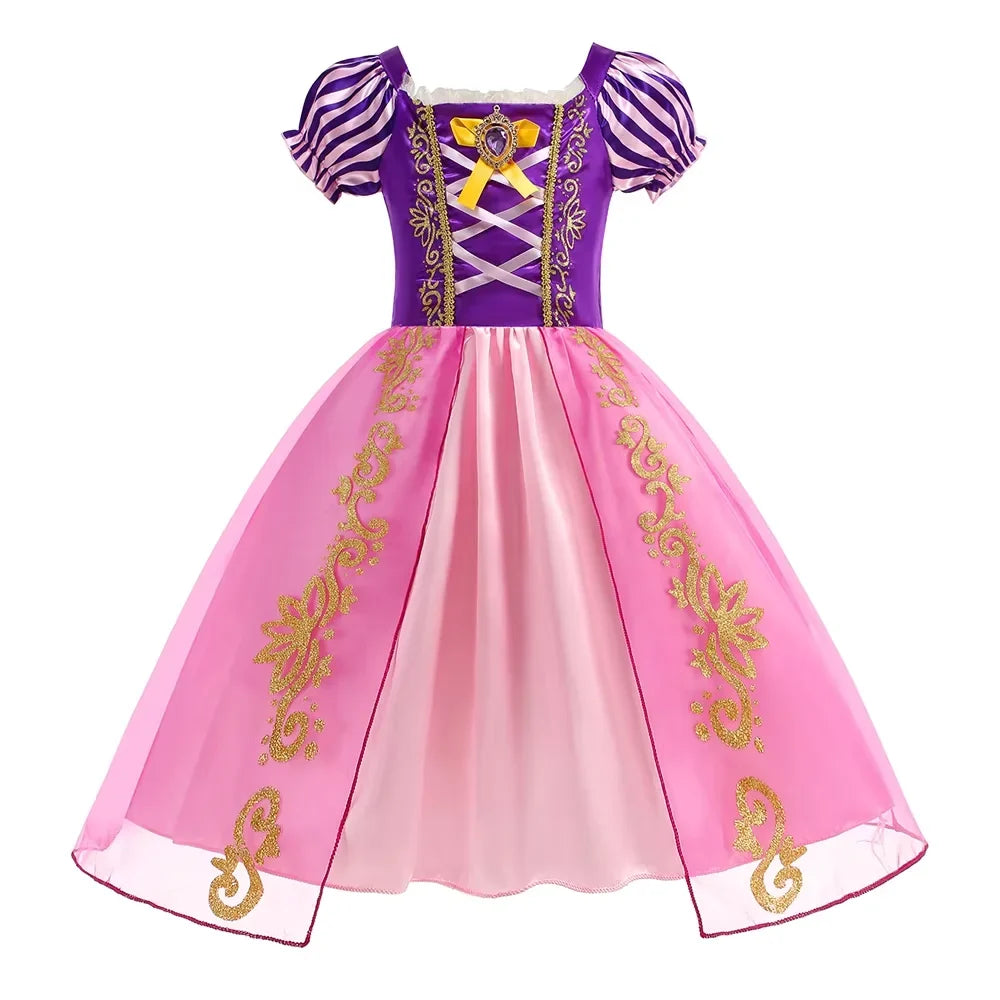 Girls Princess Dress Cosplay Elsa Children Snow Queen Costume Kids Halloween Carnival Birthday Holiday Party Dress