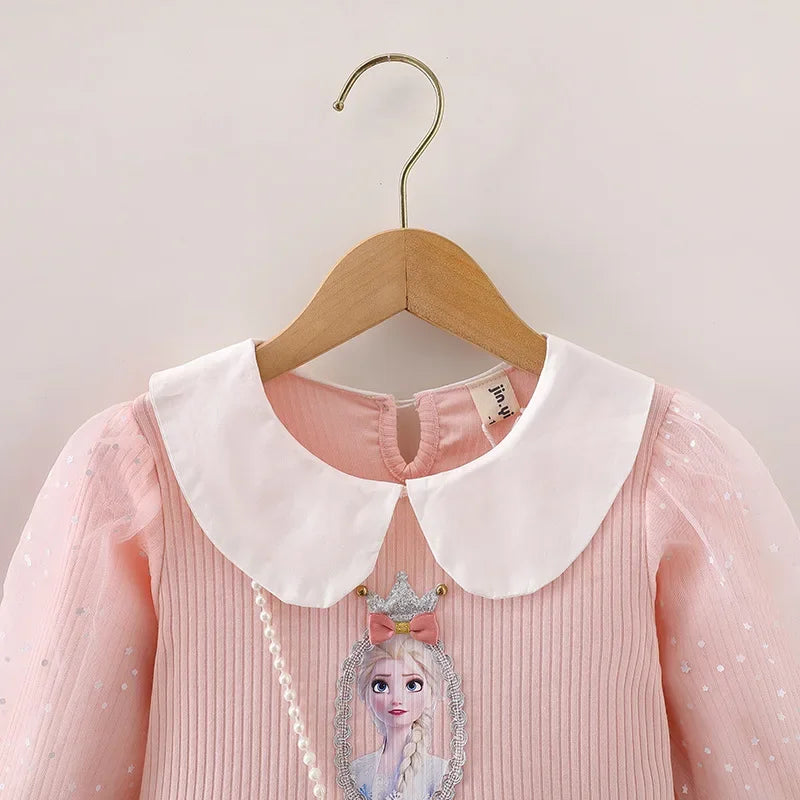 Elsa Princess Dress Baby Girls Dress Kids Dress Party Long-sleeved For Children Frozen Formal Evening Dress 3-8Y