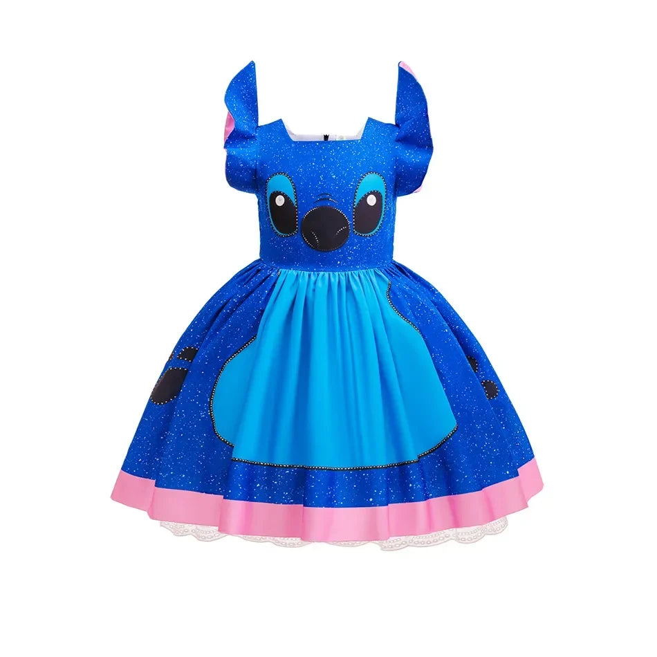 Girls Stitch Cosplay Dress Cute Cartoon Movie Style Costume for Halloween Carnival Stage Performances & Kids' Dress-Up