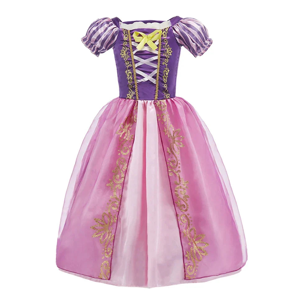 Girls Costume Children Cosplay Princess Dress Kids Halloween Birthday Pageant Party Rapunzel Dress Girl Carnival Tangled Clothes